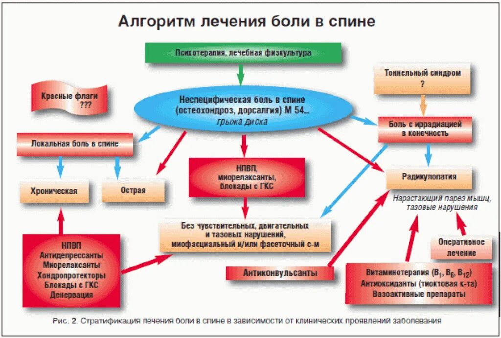 Схема боли в спине