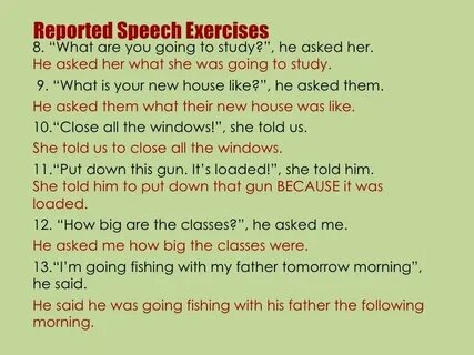 Tonight reported speech