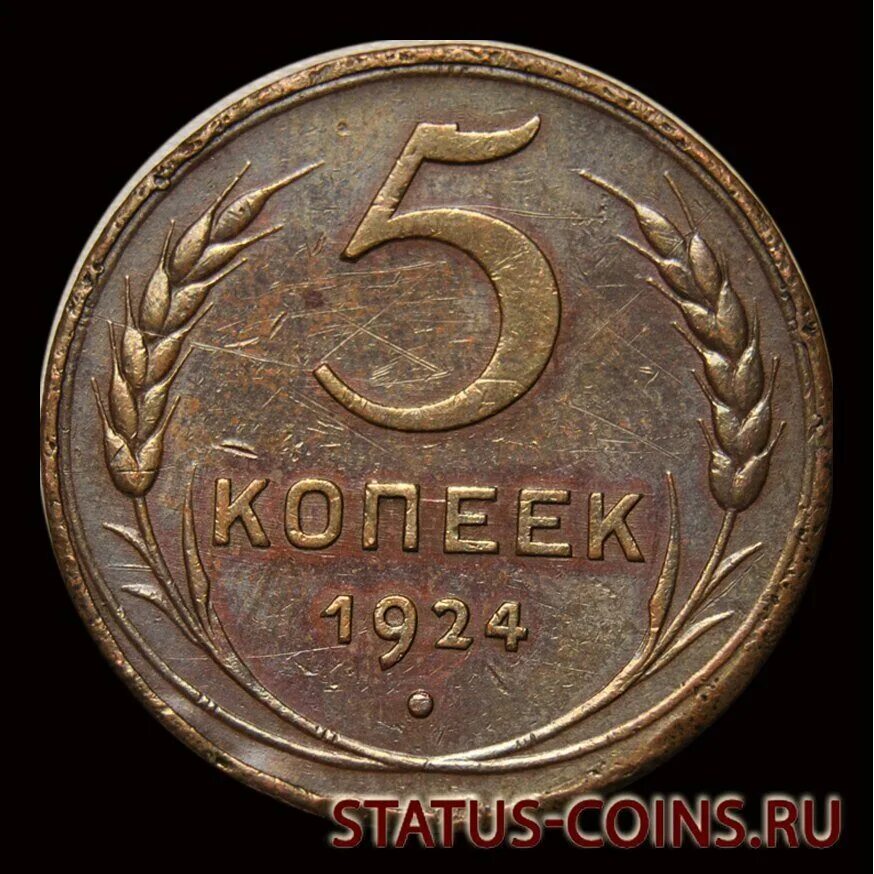 Монета 5 копеек 1924 год