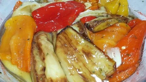 Маринованный перец болгарский и баклажаны
