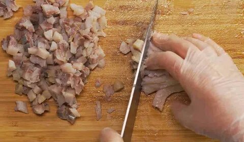 Сельдь кубиками