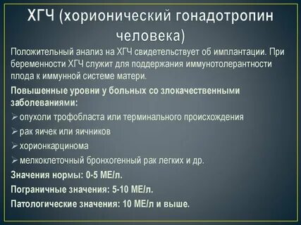 Хгч при онкологии