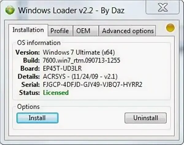 Window 7 loader