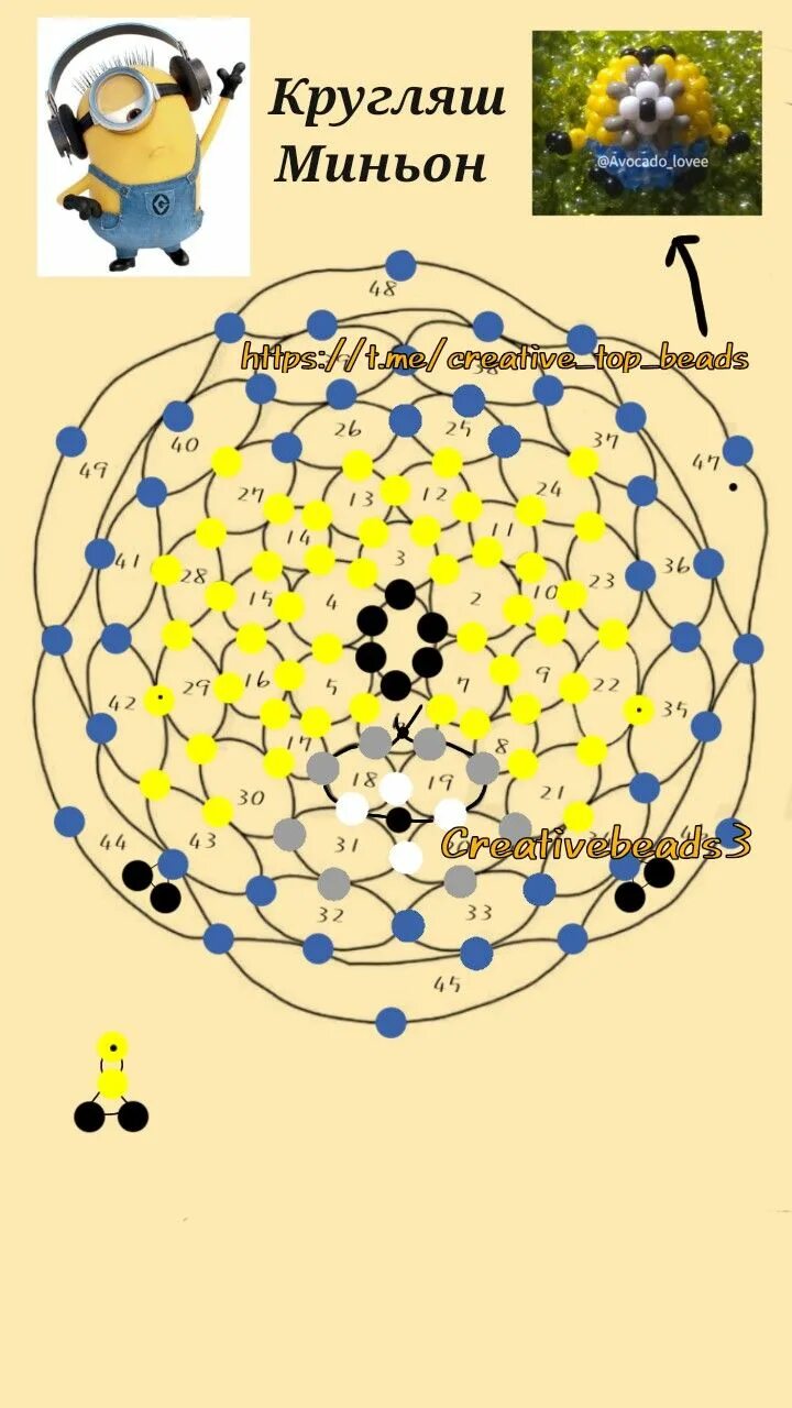 Схема на кругляша. Схемы на кругляшей. Кругляши из бисера. Схемы на мини амигуруми из бисера кругляшами. Схема на мини миньона из бисера амигуруми.