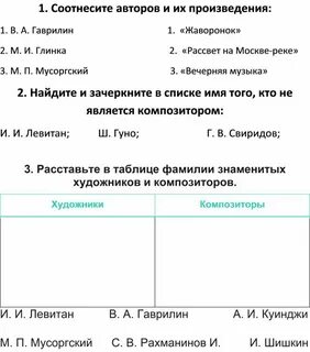 Соотнесите автора и название произведения 7 класс