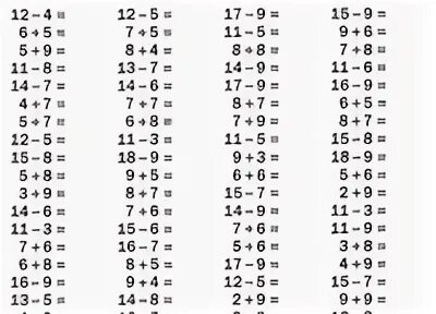 Математика решение примеров 1 класс. Тренажер по математике сложение и вычитание до 20. Математика 1 класс задания до 20. Задания по математике 1 класс до 20. Вычитание в пределах 15