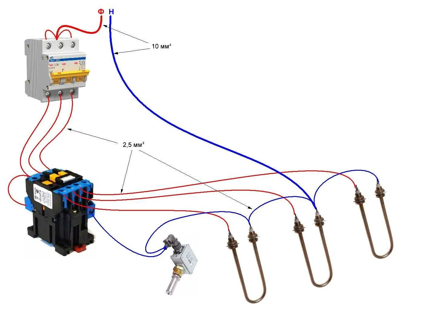 Подключение нагревательного элемента. Схема подключения ТЭНОВ на 380 через пускатель. Подключить магнитный пускатель 220в схема подключения. Схема подключения контактора на 380 через терморегулятор. Подключить ТЭН через магнитный контактор.