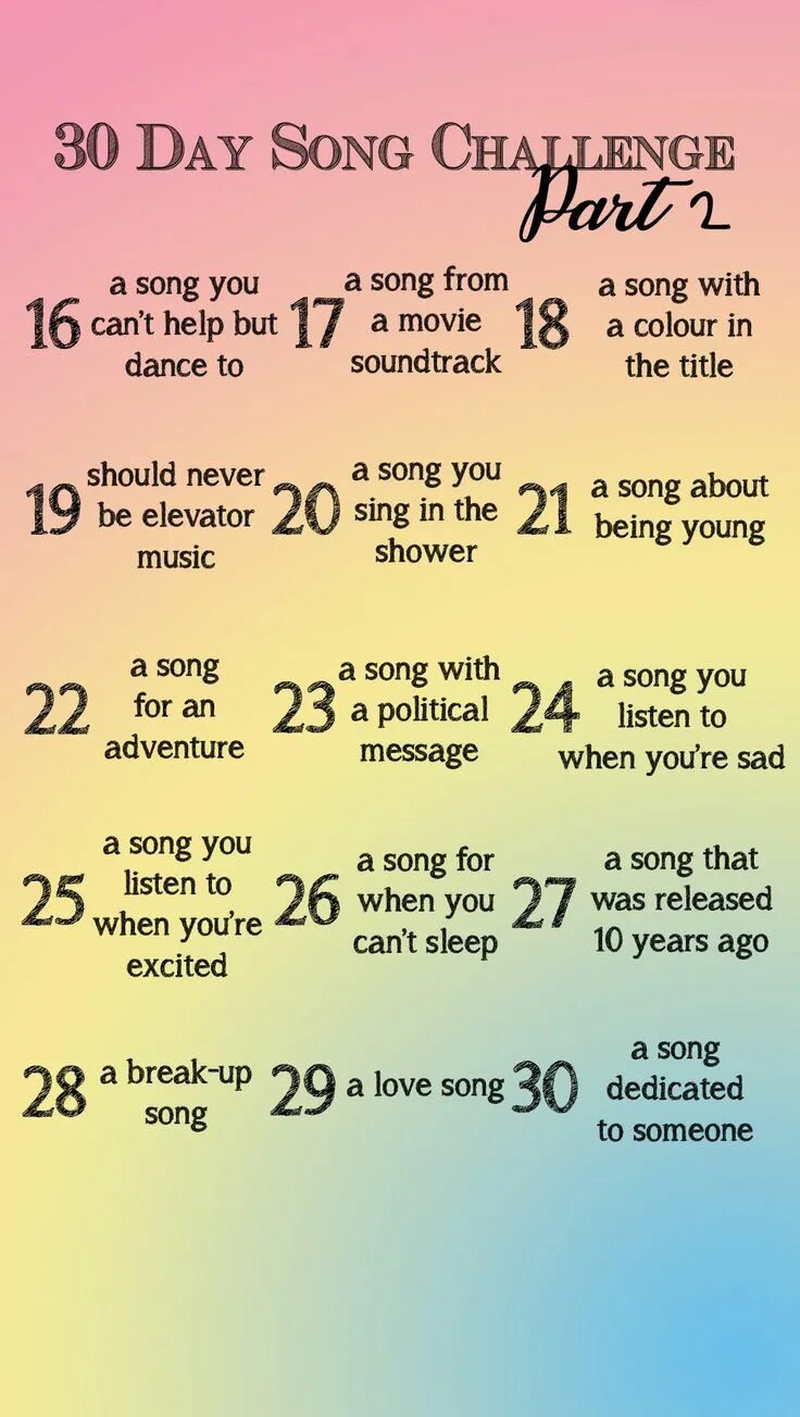 Song Challenge. 30 Day Song Challenge. 30 Дней Song Challenge. 30 Days Music Challenge. Подборку челлендж