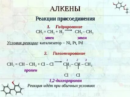 Галогенирование этана и этена