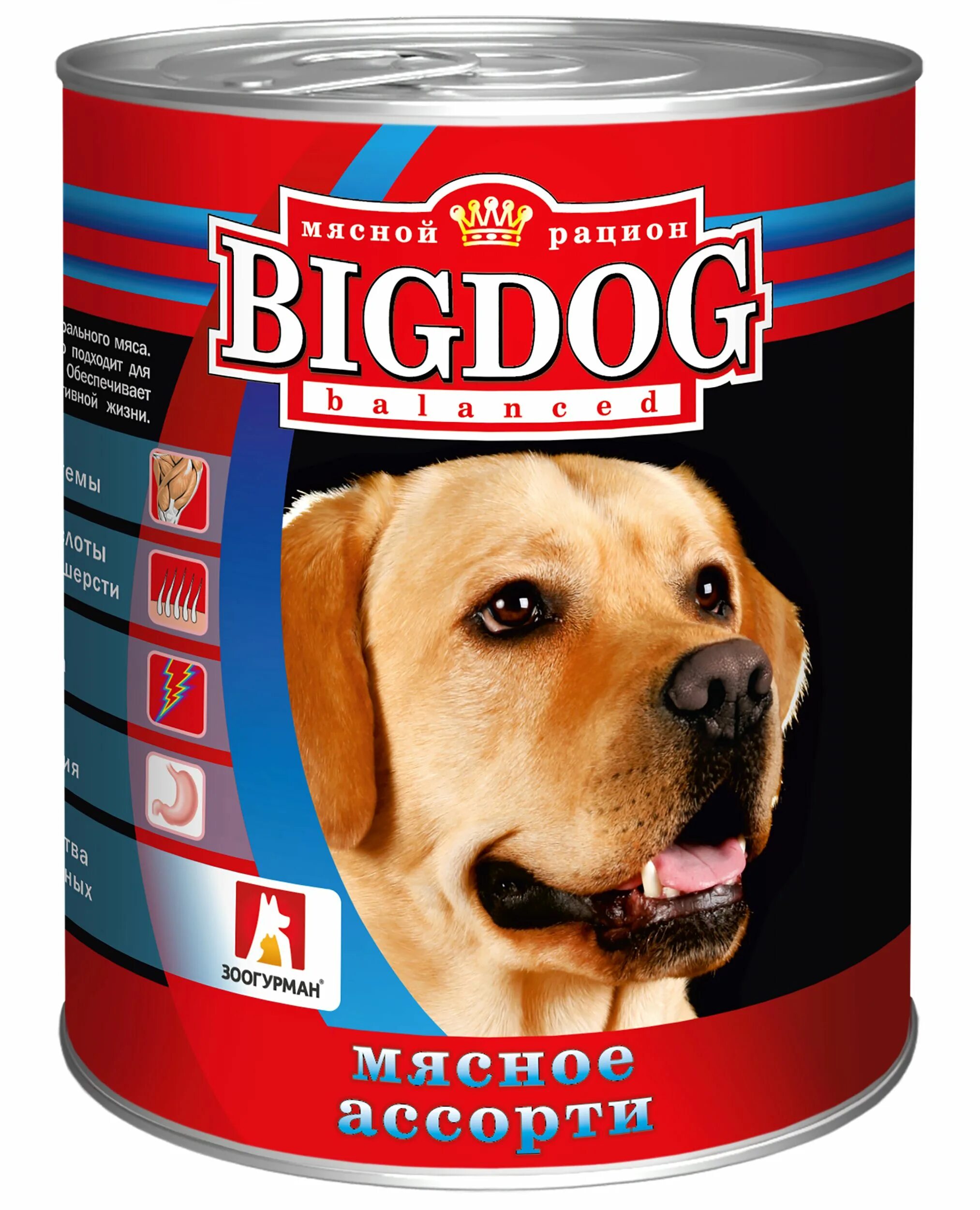 Корм для собак Зоогурман big Dog говядина ж/б 850гр. Зоогурман "big Dog" мясное ассорти ж/б 850гр. Влажный корм для собак Зоогурман "big Dog" телятина с сердцем850г. Консервы Зоогурман big Dog для щенков с говядиной (850 гр). Корм для собаки доставка москва