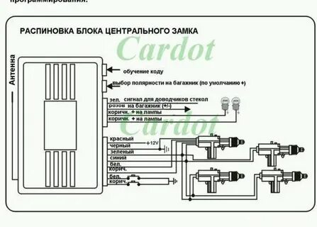 Схема подключения китайского центрального замка
