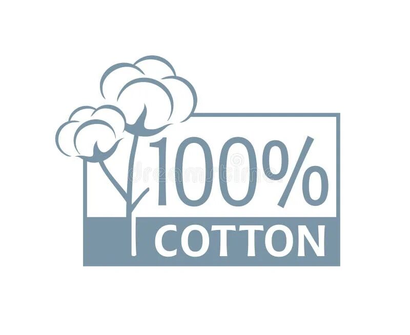 100 percent cotton icon stock vector. Illustration of vector - 185519381