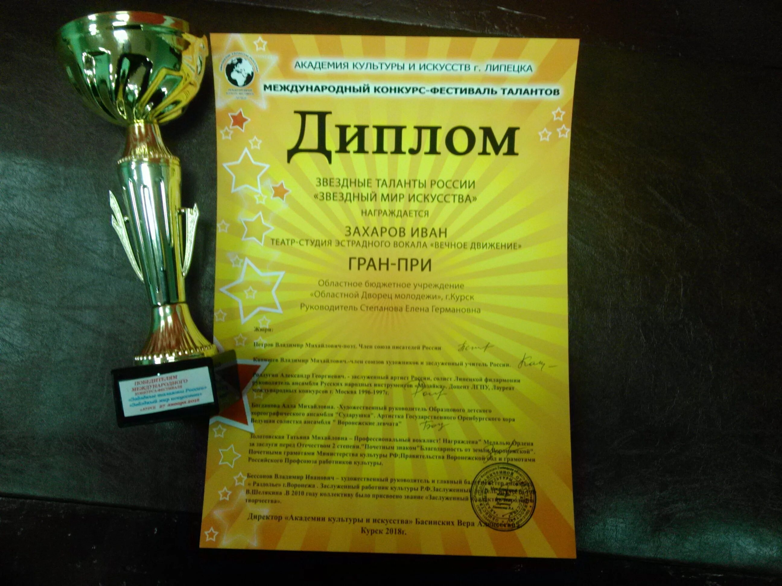 гран при или лауреат 1 степени