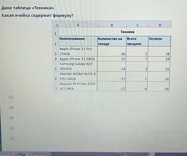 Ячейка содержащая формулу
