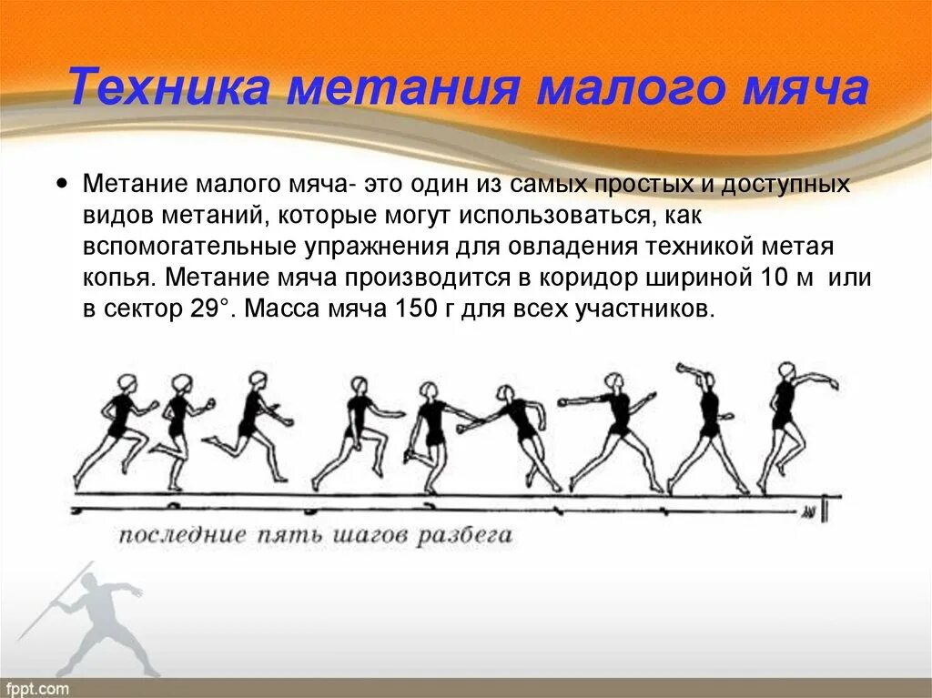 Техника выполнения метание малого. Техника метания мяча малого мяча на дальность. Метание малого мяча с разбега техника выполнения. Техника метания мяча на дальность с разбега. Техника выполнения броска малого мяча с разбега.