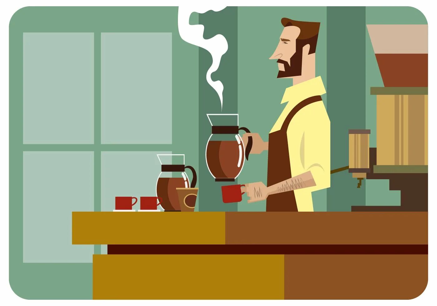 Бариста арт. Векторные иллюстрации кофе. Векторное изображение кофе. Кофейня иллюстрация. Make him drink