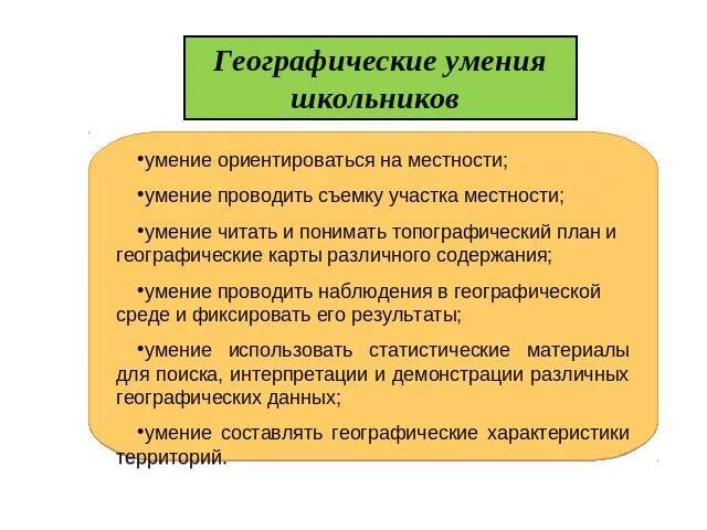 Географические умения и навыки. Формирование географических умений. Географическое умение сформировано если обучающийся. Формирование географических умений. Алгоритм этапов формирования умений.