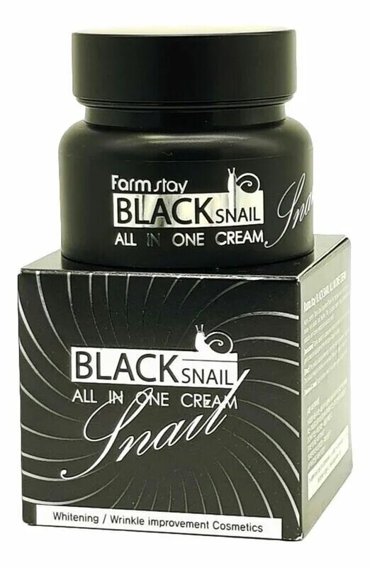 Farmstay Black Snail all-in one Cream 100ml. Крем для лица Farmstay Black Snail all in one Cream 100 мл. Farmstay крем для лица с муцином черной улитки / 100мл / Black Snail all in one Cream. Блэк Снейл крем для лица с улиткой. Крем с муцином черной улитки