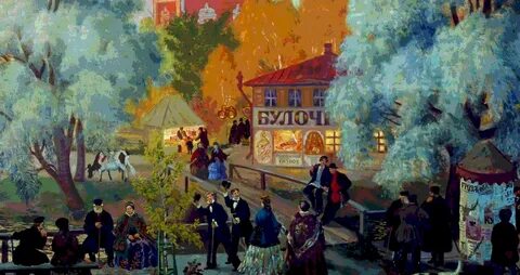 Картина кустодиева гуляние 1922