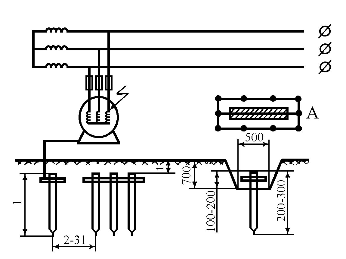 Схема защитного заземления электродвигателя. Схема заземления электроустановок. Схема контура заземления электроустановок. Электрическая схема защитного заземления. Пуэ п 7.1