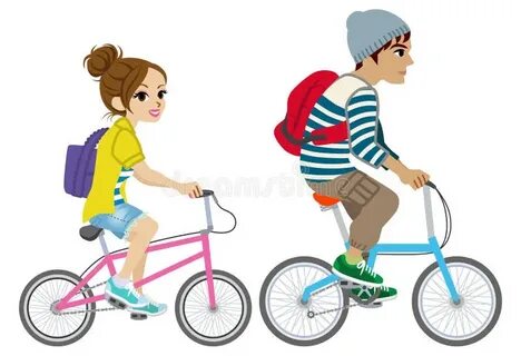 He s riding a bike