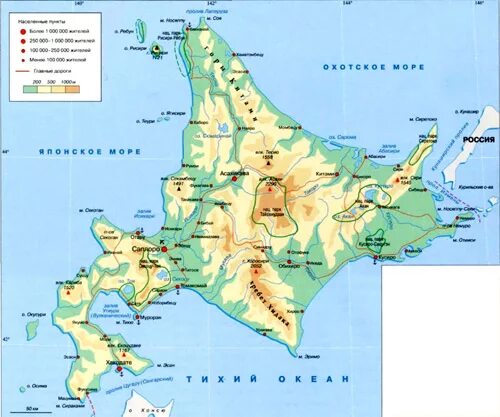 Остров Хоккайдо физическая карта. Остров Хоккайдо на карте. Остров Хоккайдо географическая карта. Хоккайдо на карте Японии.