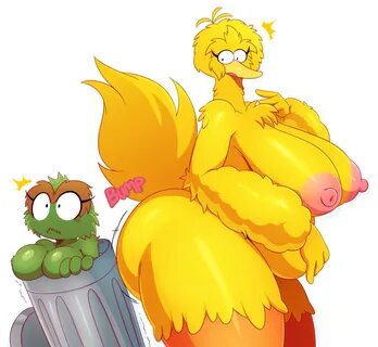 #113205 - suggestive, artist:ss2sonic, big bird (sesame street), oscar the grouc