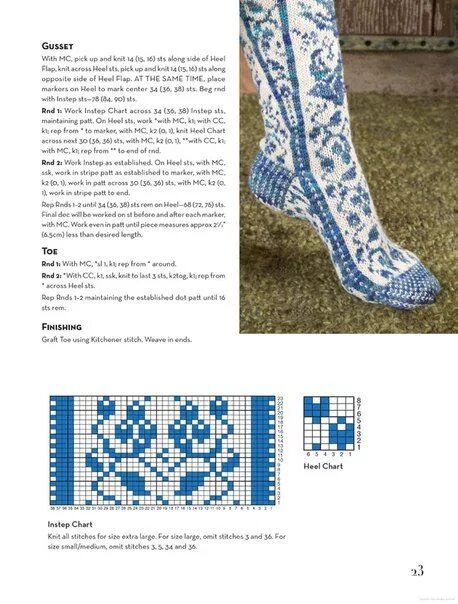 Красивые носки жаккардовым вязанием спицами со схемами B cho7 Knitting socks, Sock knitting patterns, Handmade knitting