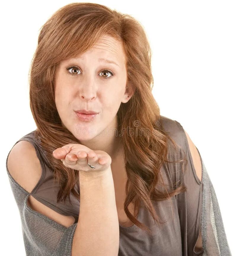 Blowing a kiss. Blowing a kiss