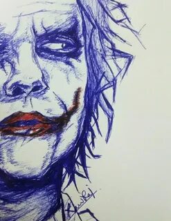 Рисунок красно синим карандашом