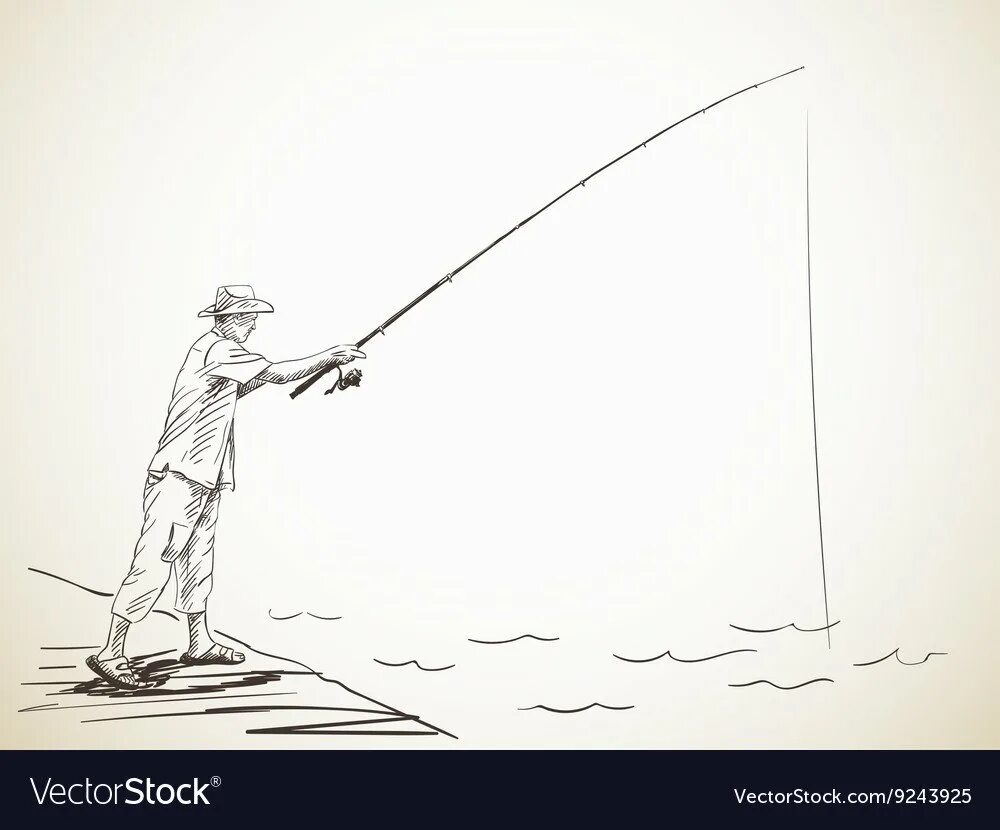 Ловить на легкое. Рыбалка рисунок карандашом. Рисунок рыбака с удочкой карандашом. Рыбак набросок. Рыбак рисунок карандашом.