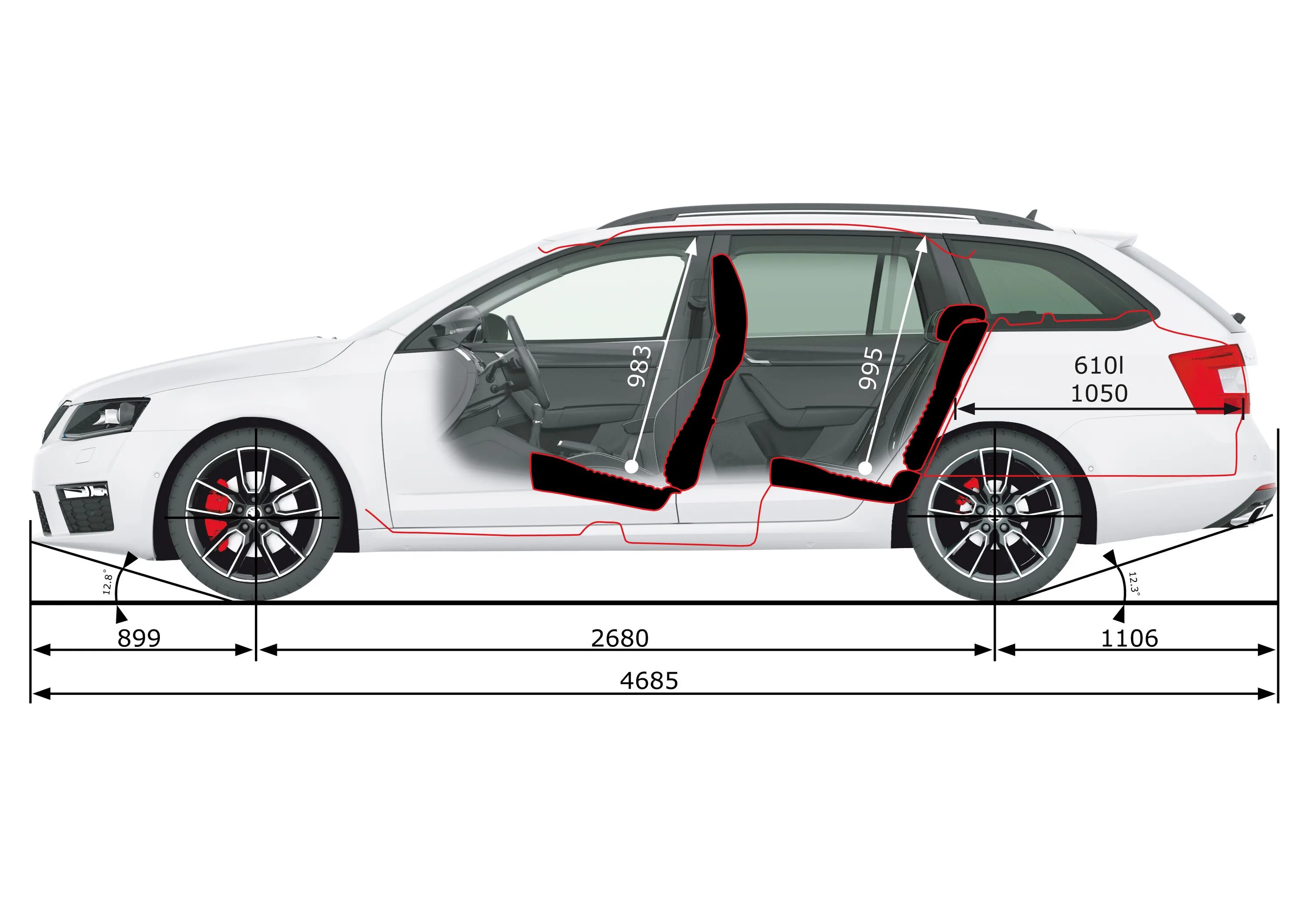 Skoda Octavia a7 колесная база. Skoda Octavia a7 универсал Размеры. Skoda Octavia универсал габариты. Шкода универсал размеры