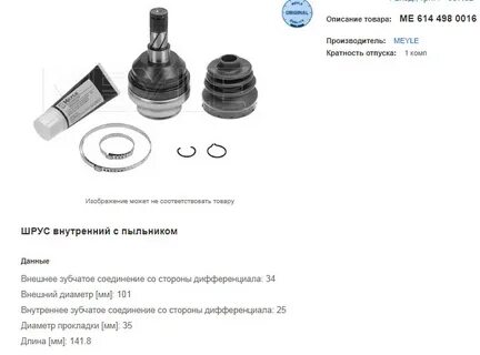 Чем отличается внутренний шрус от наружного