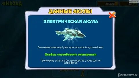 Данные акулы