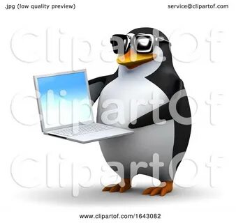 3d Penguin With a Laptop by Steve Young #1643082