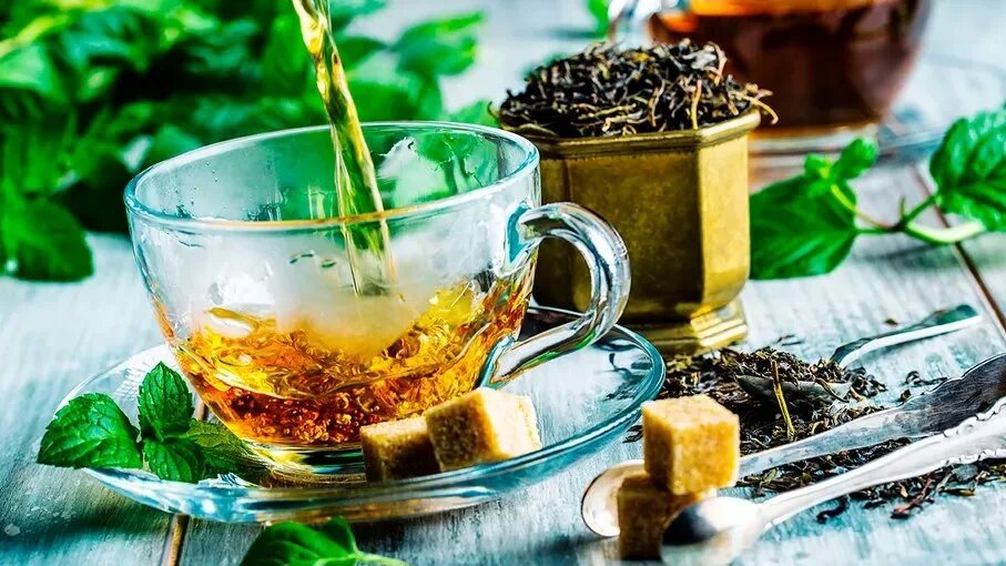 Чай. Ароматный чай. Чай из трав. Зеленый чай.
