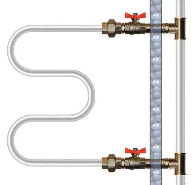 Схема подключения полотенцесушителя змеевик. Схема подключения крана водяного полотенцесушителя. Схема подключения полотенцесушитель кран труба. Подключение полотенцесушителя с шаровым краном. Полотенцесушитель от горячей воды