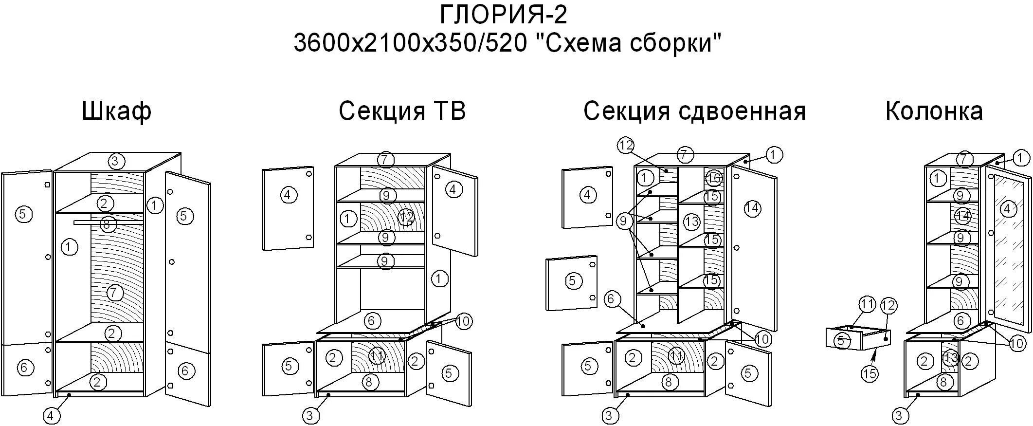 Стенка "Глория-2"для гостиной Festima.Ru - частные объявления