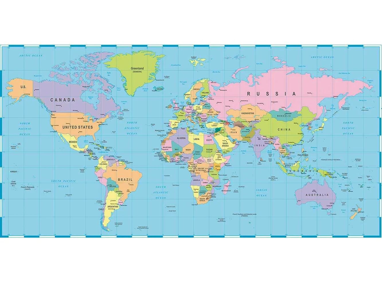 Политическая карта МРА. Карты на которых изображены разные страны называются