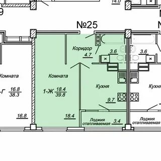 Площадь квартиры с учетом лоджии