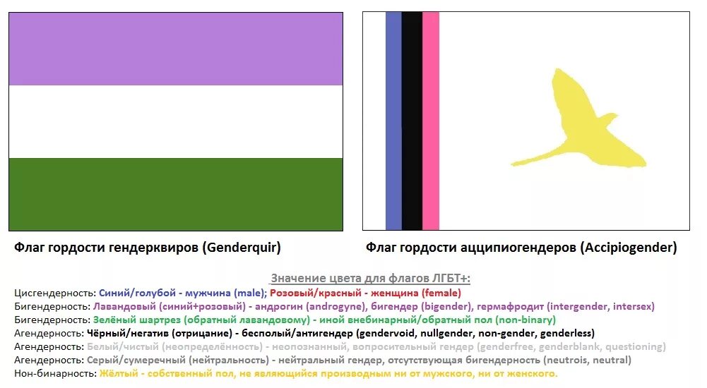 Цвета ориентаций. Желто черно фиолетовый флаг