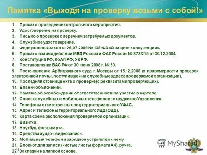 Приказ о проведении проверочных работ