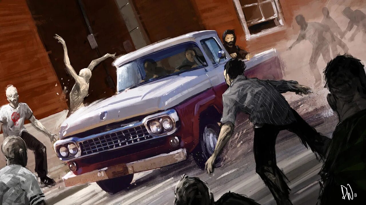 Трек зомби у тебя есть хобби. State of decay арт. зомби бегут за машиной. зомби машины. арт зомби автомобиль.