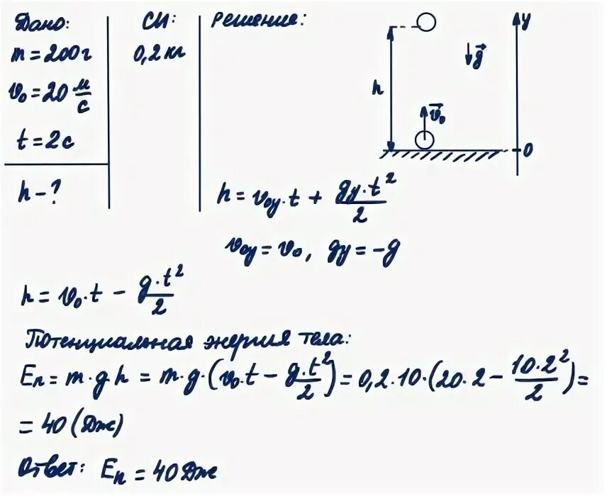 Тело массой 200 г бросили вертикально. Тело массой 500 г брошено вертикально вверх со скоростью 20. Мяч массой 100 г подбросили вертикально вверх со скоростью 20.