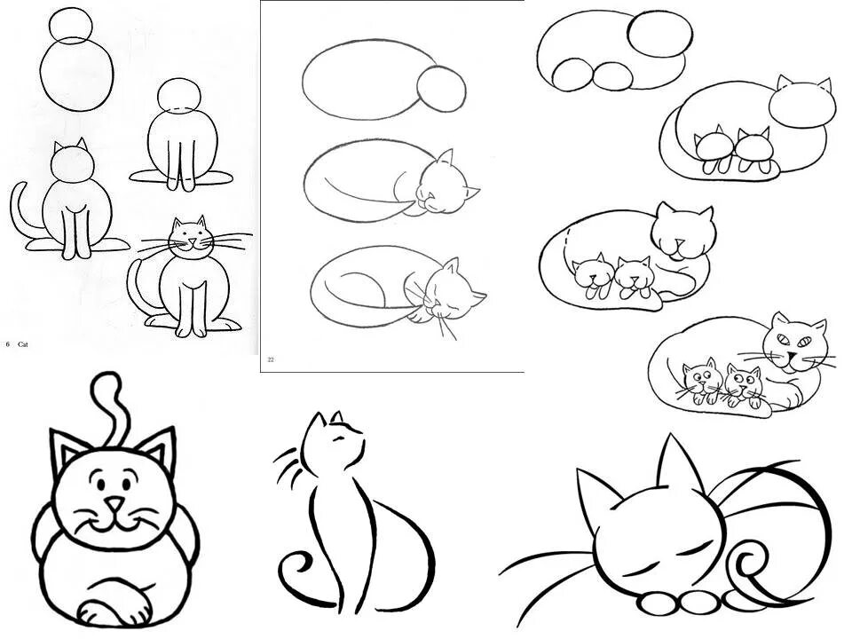 Рисуем кота с детьми. Пошаговое рисование для детей. Схема рисования кошки для дошкольников. Поэтапное рисование кошки для дошкольников. Схема рисования котенка для детей.