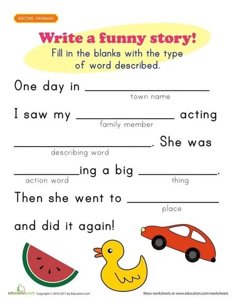 Type the missing word. Funny stories for Kids. How to write a story for Kids. Write a story. Fill in story.