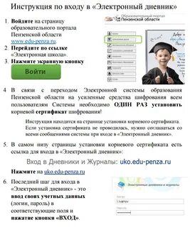 Инструкция как войти в электронный дневник