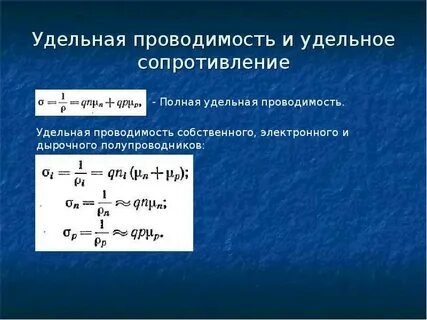 Удельное сопротивление собственных полупроводников