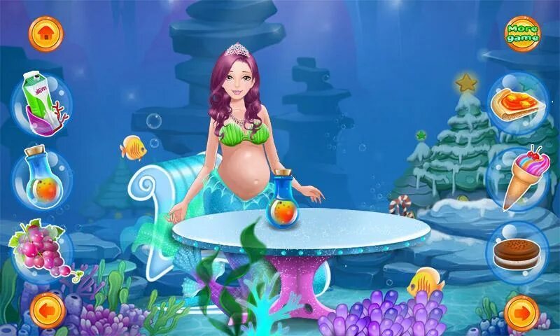 Mermaid игры для детей. Игры про русалок. Русалочка рожает.