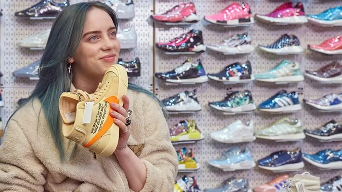 Ты берешь кроссовки твои подруги. Кроссовки Билли Айлиш. Nike Billie Eilish кроссовки. Кросовки били Алиш. Jordan Билли Айлиш.